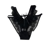 Bragas y tangas genéricas para mujer de encaje puro deseo volantes, finos, sin costuras, triángulo cómodo para aspecto femenino, Le Noir, Talla única