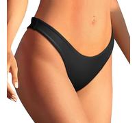 Braguita Bikini Talle Alto - Bañador Femenino de Tiro Bajo con Estampado de Leopardo y Cintura Elástica Cómoda para Nadar y Tomar (Black, L)
