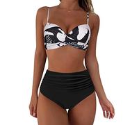 Braguita De Bikini Negra para Mujer Fajas Reductoras Y Modeladoras Mujer Bikini Cuello En V Bañador Cintura Media Correas Lunares Bikinis para Bañadores Adelgazantes De Dos Piezas Verano