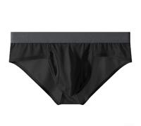 Braguita Hombre Apertura Frontal Ice Silk Talla M-2XL(Black L) | Apertura frontal única, tela ice silk fría, talla M a 2XL, ajuste cintura para baja, moderno