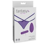 Braguita y tanga eróticos de cuero y látex para mujer marca FANTASY FOR HER WIBROMAJTKI Cheeky Panty Thrill-Her