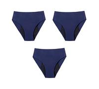 Braguitas absorbentes para Mujer a Prueba de Fugas Ropa Interior Protectora Posparto de Talle Medio Paquete de 3 azul Xs