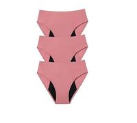 Braguitas de Algodón Posparto Absorbentes para El Período a Prueba de Fugas para Flujo Abundante Bragas Estilo Hipster Transpirables Invisibles Paquete de 3 Color Rosa Talla S