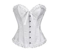 Braguitas de pecho para mujer, con cintura, corsé apretado, abdomen, huesos de goma, imprimados, ropa moldeadora del cuerpo, cinturón abdominal, cintura adelgazante, Blanco, XL