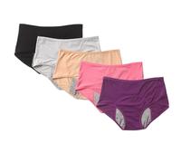 Braguitas Menstruales a Prueba de Fugas Bragas Absorbentes de Algodón para Adolescentes Ropa Interior Absorbente para Flujo Abundante Bragas Transpirables 5 Piezas Multicolor 4Xl