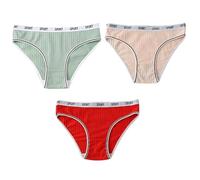 Braguitas Menstruales a Prueba de Fugas para Mujer de Algodón Talla Grande Absorbentes de Cintura Alta Transpirables 3 Unidades Color Verde Rosa y Rojo Talla Xl