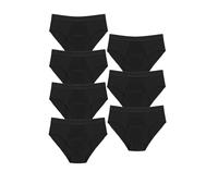 Braguitas Menstruales Absorbentes A Prueba de Fugas para Flujo Abundante Bragas de Algodón Bragas Posparto Ropa Interior Elástica para Adolescentes y Niñas Paquete Múltiple de 7 Color Negro M