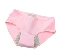 Braguitas Menstruales Cómodas de Algodón Estilo Hipster Ropa Interior Posparto de Cintura Alta Bragas Transpirables para Chicas Adolescentes Color Rosa Talla Xl