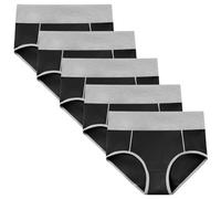 Braguitas Menstruales de Algodón Elásticas Transpirables para Posparto para Flujo Abundante Cómodas Absorbentes a Prueba de Fugas Paquete de 5 Color Negro Talla Xxl