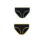 Braguitas Menstruales de Algodón para Adolescentes Ropa Interior Absorbente a Prueba de Fugas Kit de Inicio para El Primer Período Cómodas Bragas Posparto 2 Piezas Verde/Amarillo M
