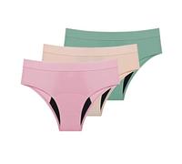 Braguitas Menstruales Hipster Bragas Posparto Pantalones para El Período con Flujo Abundante Absorbentes a Prueba de Fugas Ropa Interior deportiva Protectora Bragas Transpirables 3 Piezas Rosa/Albar