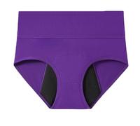 Braguitas Menstruales & Incontinencia De Tallas Grandes, Fibra De Bambú, Cintura Alta, Súper Absorbentes, Reutilizables, Disponibles En Varios ColoresPurple,L