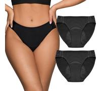 Braguitas Menstruales Para Mujer, 5 Capas A Prueba De Fugas, Cierre De Corchete, Transpirables, Ideales Para El Posparto, La Menstruación Y Uso Diario, Negro3pcs,L