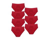 Braguitas Menstruales para Niñas Bragas Absorbentes para El Período Ropa Interior Cómoda para Posparto Paquete Múltiple de 7 Color Rojo Talla 6Xl