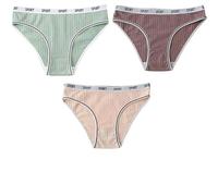 Braguitas Menstruales Transpirables para Posparto Bragas de Algodón de Cintura Alta Ropa Interior deportiva Protectora para Adolescentes Kit de Inicio de 3 Piezas Verde Morado y Rosa Talla 4Xl