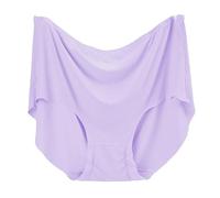 Braguitas Mujer Ropa Interior Informal de algodón cómoda y Holgada de Talla Grande con Cintura Alta de Color sólido para Mujer Bragas Sin Costuras Mujer Ropa Interior Damas (Purple, XXL)
