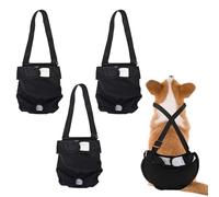 Braguitas para Perras en Celo - 3 Unidades Reutilizables y Lavables, Absorbentes, con Ajuste Seguro - Pañales para Incontinencia Canina, Postoperatorio (Cintura 32-40 cm)