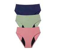 Braguitas Posparto de Algodón Bragas Menstruales Sin Costuras Cómodas Ropa Interior deportiva Protectora Transpirables Paquete de 3 Azul Verde y Rosa M