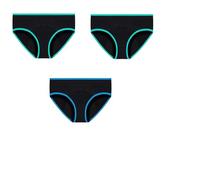 Braguitas Posparto de Algodón Ropa Interior deportiva Protectora Bragas Absorbentes para Flujo Abundante a Prueba de Fugas Menstruales 3 Piezas Cian Claro/Azul L