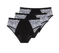 Braguitas Posparto Transpirables de Algodón de Cintura Alta a Prueba de Fugas Menstruales con Encaje En La Entrepierna Cómodas Absorbentes 3 Unidades Color Negro Talla S