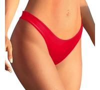 Braguitas Sexy - Bañador Femenino de Tiro Bajo con Estampado de Leopardo y Cintura Elástica Cómoda para Nadar y Tomar (Red, XXL)