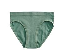 Braguitas sin Costuras Transpirables Sexis de algodón Acanalado de Color sólido de Cintura Media para Mujer Pack Bragas Algodón Niña Princesa Dim Bragas Mujer (Green, L)
