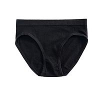 Braguitas sin Costuras Transpirables Sexis de algodón Acanalado de Color sólido de Cintura Media para Mujer Pack Bragas Algodón Niña Princesa Dim Bragas Mujer (Black, L)