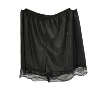 Braguitas Tipo BóXer para Mujer 2pcs Women's Summer Thin Anti-Slip Safety Pants Loose Home Breathable Woman Lace Ladies Pajama Shorts Underwear Cool Comfortable para Mujeres(Black,XL(70-82.5kg))