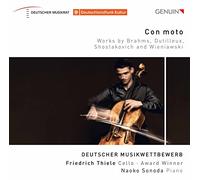 Brahms, Dutilleux, Chostakovitch, Wieniawski : uvres pour violoncelle et piano. Thiele, Sonoda.