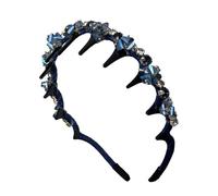 Braid Hairband, Pearl Headband, Anti-Slip Teeth Hoop, Decorative Fashion Accessory, Party Wedding Use,14x14x4cm/5.51x5.51x1.57 Inches, White, 1 Piece, 40g