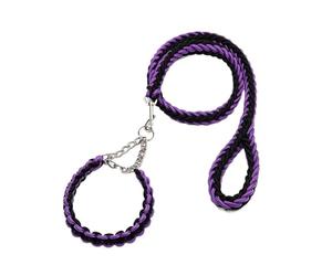 Braided Dog CollarSet - Anti-Impact Eight-Strand Nylon Leash (Blue2,L)