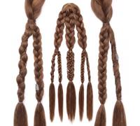 Braided Ponytail Clip-in Viking Wig Brown 24in | Clip-in Design, Ideal for Men, Great for Viking & Renaissance Events