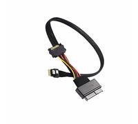 Braideds SFF-8654 - Cable de datos 4i macho a SFF8639 con alimentación SATA de 15 pines para U2U3 2 modos HDDs Connection PCIe NVMe