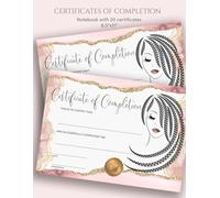 Braiding Hair Certificate of Completion: Notebook with 20 Beauty Certificate of Completion for Hair Stylist Courses for Braids | Certificates 8"x11" Full Color, Fill-in-Ready to Use