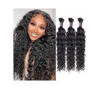 Braiding hair， Extensiones de cabello humano virgen brasileño trenzado a granel, rizado profundo, sin trama, 100 g/paquete,Human hair braiding hair(20inch)