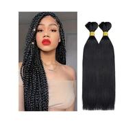 Braiding hair， Extensiones de cabello liso a granel for trenzar, de 30 a 71 cm, sin trama, Remy brasileño, 100 gramos,Human hair braiding hair(18inch)