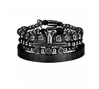 Braiding Hip Hop Men Polished Crown Numeral Luxury Jewelry Rose Set