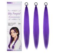 Braids Extensions Hair For Twisted Violet, 2 Pieces Long Fake Hair Styling Accessories, Purple Wig For Kids Girls Women, Funny Costume Wigs For Halloween Chrismats Cosplay Anime