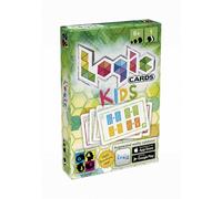 Brain Games Logic Cards Kids Verde - 53 Tarjetas lógicas - Geometría - Número - 5 Niveles de dificultad - Tamaño pequeño - Juego de Viaje - Desde 6 años