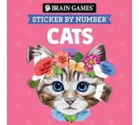 Brain Games - Sticker by Number Compact Edition: Cats 7x7 Inches Perfect Gift for Cat Lovers, Travel Size Activity Book for Adults & Kids 7+