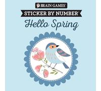 Brain Games - Sticker by Number Compact Edition: Hello Spring 7x7 Inches Easter Basket Filler, Travel Size Activity Book for Adults & Kids 7+