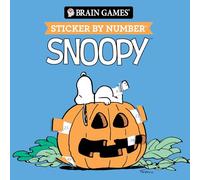 Brain Games - Sticker by Number Compact Edition: Snoopy 7x7 Inches Cozy Fall Craft, Travel Size Activity Book for Adults & Kids 7+ Officially Licensed Peanuts Product