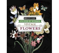 Brain Games - Sticker by Number - Vintage: Flowe (Tapa blanda) (Importación USA)