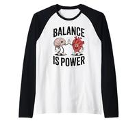 Brain Heart Hi-Five Emotional Intelligence Balance Is Power Camiseta Manga Raglan
