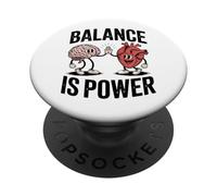 Brain Heart Hi-Five Emotional Intelligence Balance Is Power PopSockets PopGrip Adhesivo