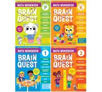 Brain Quest Math Workbooks 4-Book Bundle Set - Engaging Math Practice for Early Learners - Pre-Kindergarten, Kindergarten, 1st Grade, 2nd Grade