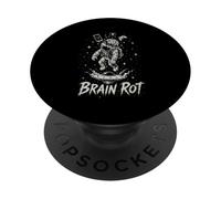 Brain Rot Astronaut Graphic Surrealista Space Gamer Meme Gift PopSockets PopGrip Adhesivo