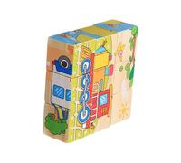 Brain Teaser Puzzle, Wooden Cube Early Learning Toy, Educational Puzzles Interactive Logic Game, for Kids Boys Girls Classroom School Bedroom Playroom Kindergarten Preschool for Daily Study