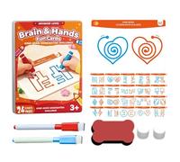 Brain Training - Educational Logic Learning Toy, 20 Pieces Brain Training Range Cards with Puzzles Challenges & Skill Building Activities for Hand Coordination Left and Right Mind Development