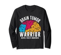 Brain Tumor Warrior Mental Health Awareness Women Men Kids Manga Larga